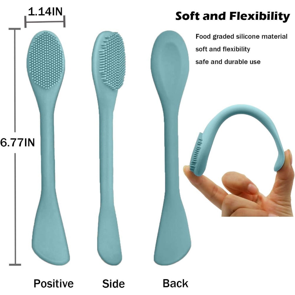 HHX 2-in-1 Silicone Face Mask Brush & Facial Cleansing Brush, Dual-ended Silicone Applicator Tool for Masks, Exfoliating and Skincare, 2 Pac - Image 4