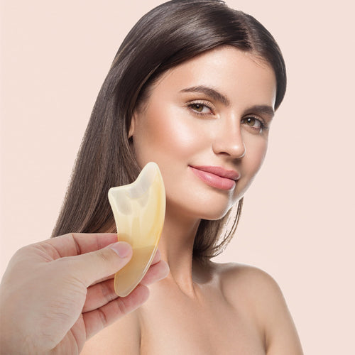 1 Set Gua Sha Facial Massage Beauty Tool Convenient Skincare and Massaging Tool Yellow - Image 2