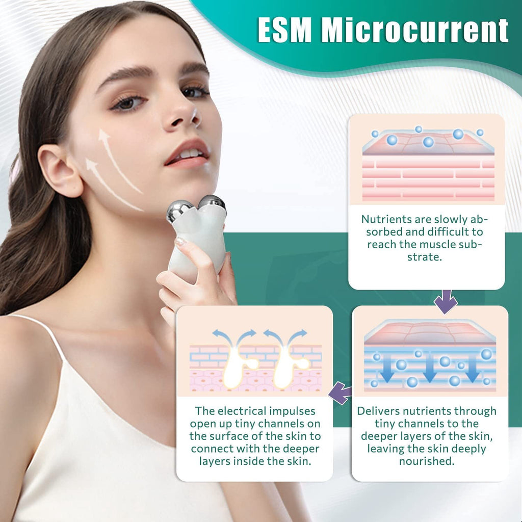 Face Device Roller, USB Mini microcurrent face Lift Skin Tightening Rejuvenation Spa for Facial Wrinkle Remover Toning Best Gift - Image 3