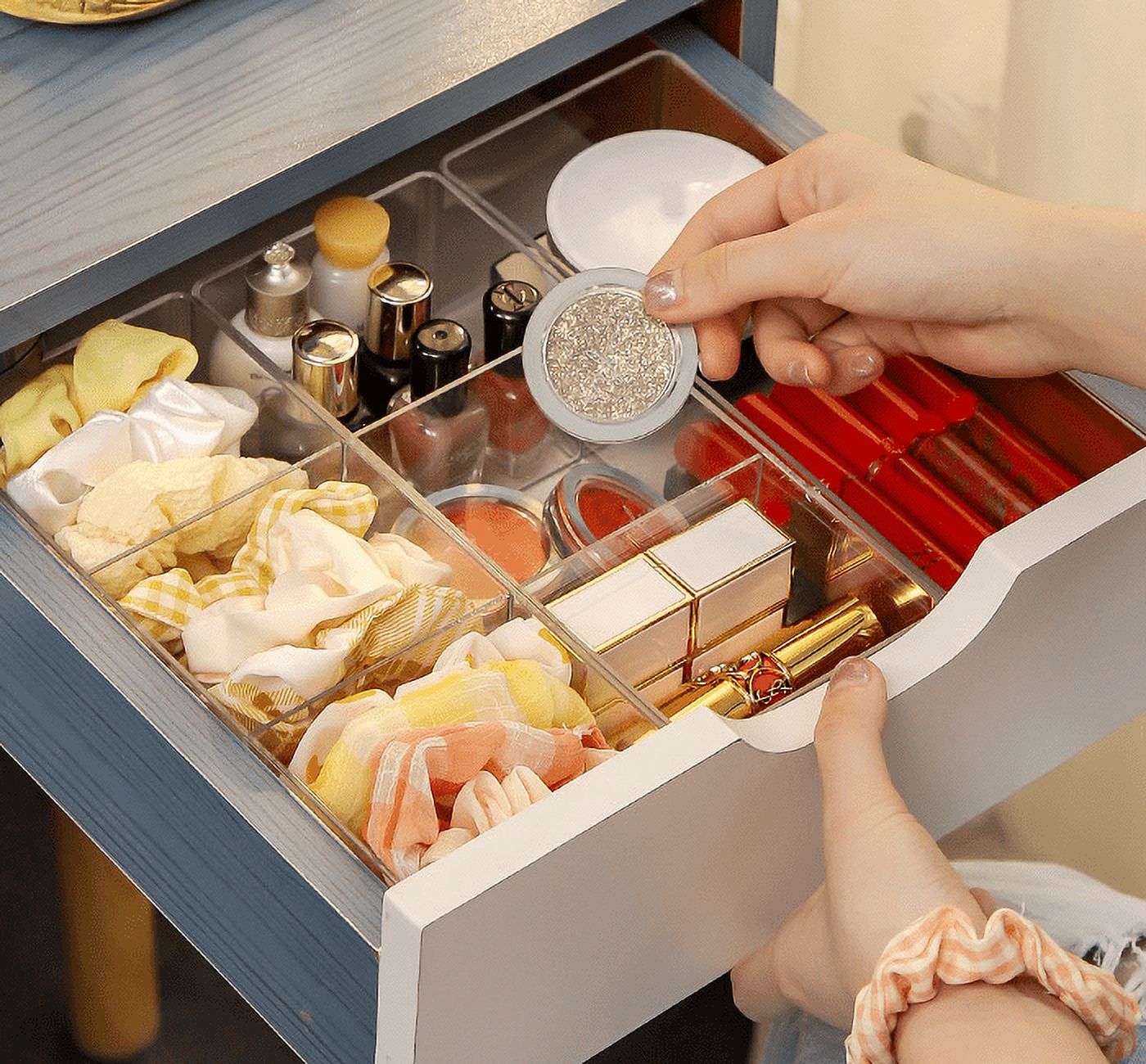 Clear Makeup Brush Holder Organizer, 3 Slot Acrylic Cosmetics Brushes Skincare Storage Organization - Image 5