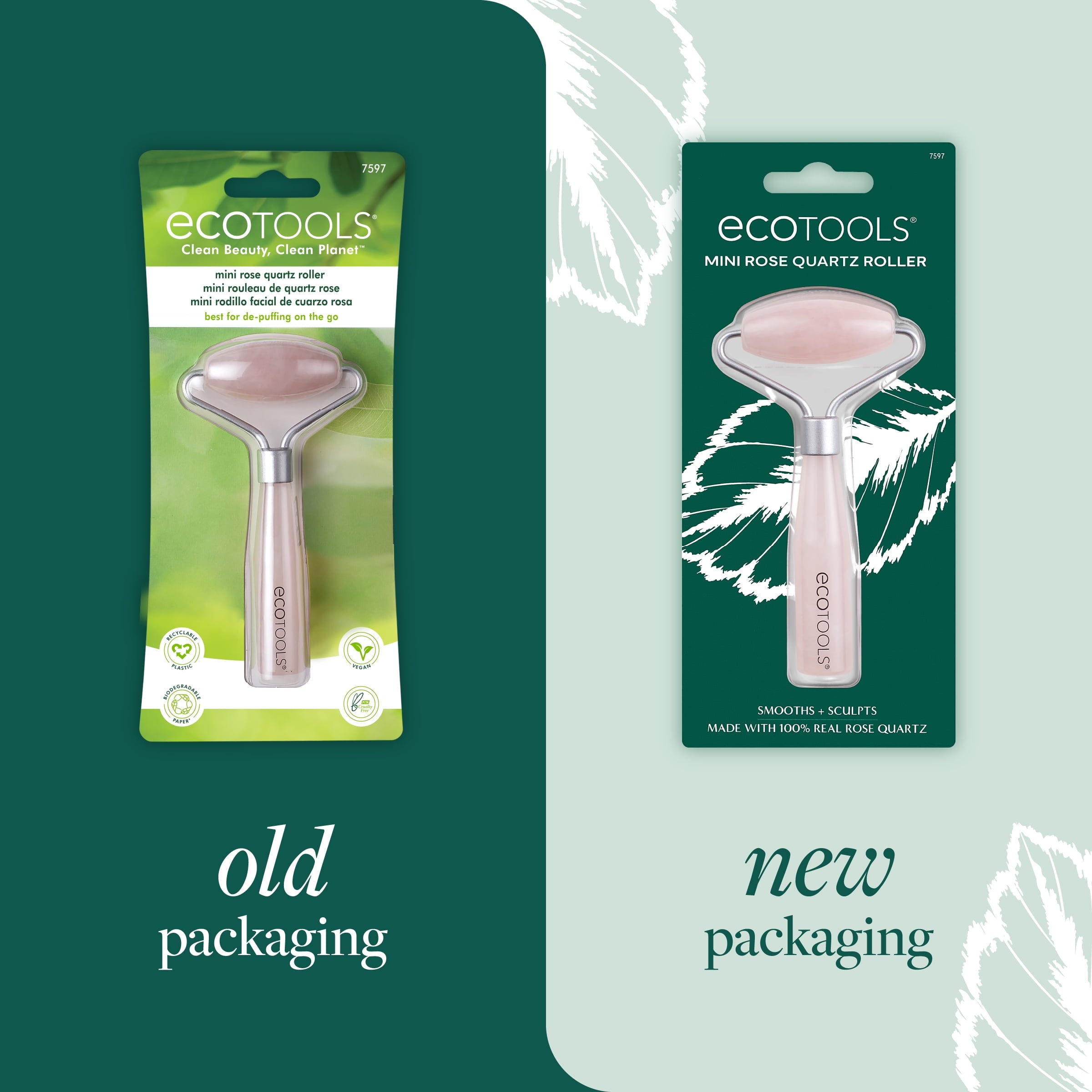 EcoTools Mini Rose Quartz Facial Roller and Massage Roller, Skincare and Sculpting Tool,1 Count - Image 2