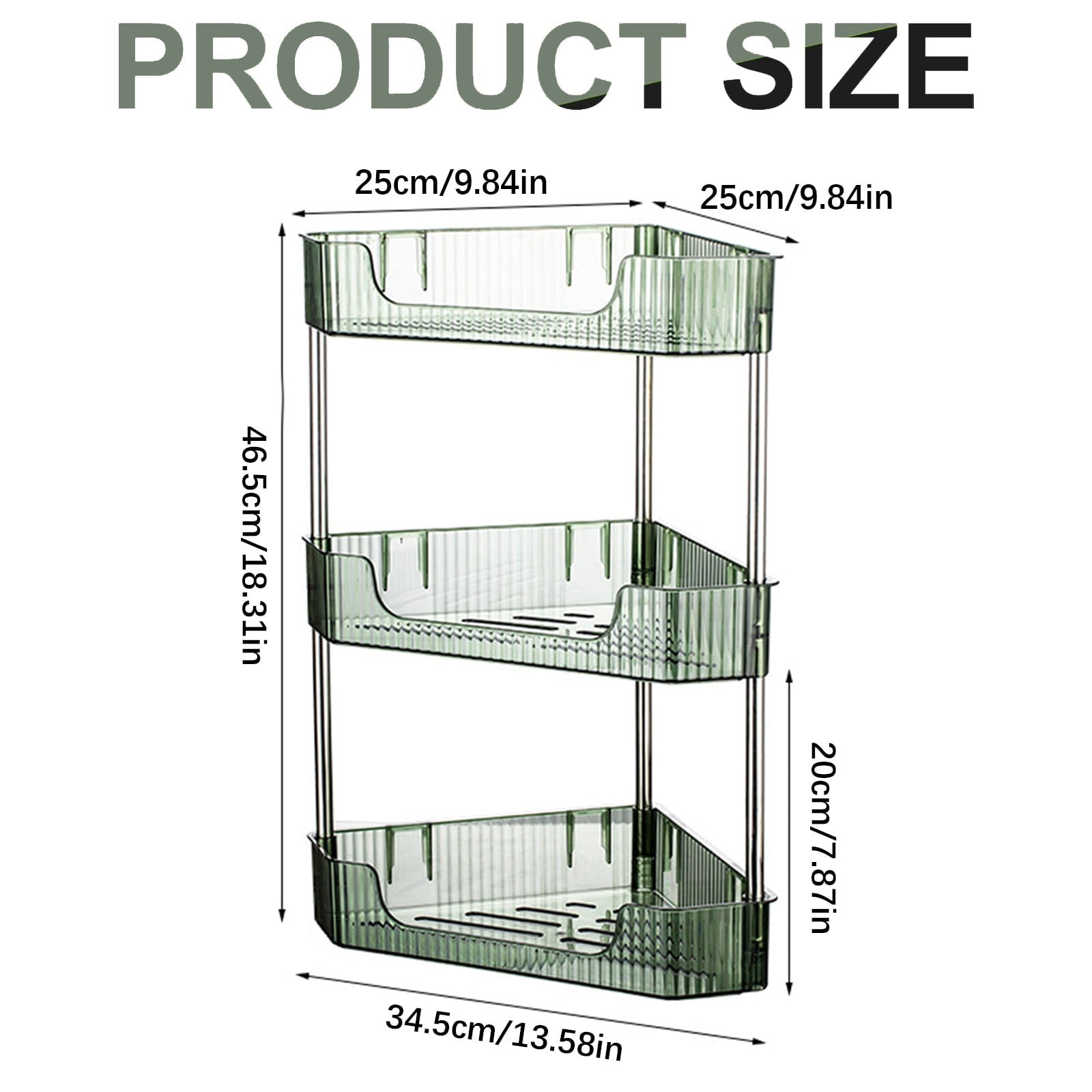 3-Tier Corner Bathroom Counter Organizer, Plastic Makeup Skincare Organizers Storage Countertop, Sink Vanity Trays Pe... - Image 3