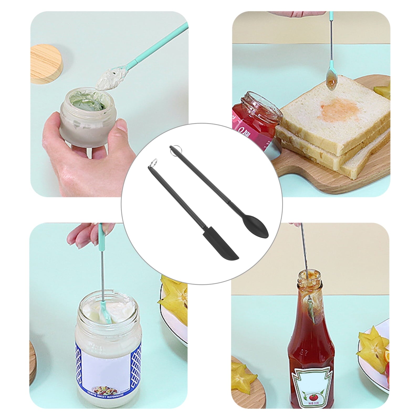 1 Set of Mini Silicone Spoon Cosmetic Spatula Telescopic Silicone Makeup Spoon Beauty Spatula - Image 6