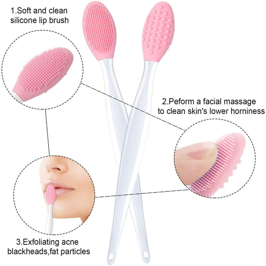 2 in 1 Silicone Lip & Nose Scrubber Brush Reusable Double-Sided Facial Cleaning Tool Gentle Blackhead Removal, Pore Cleanser & Exfoliator Fa - Image 3