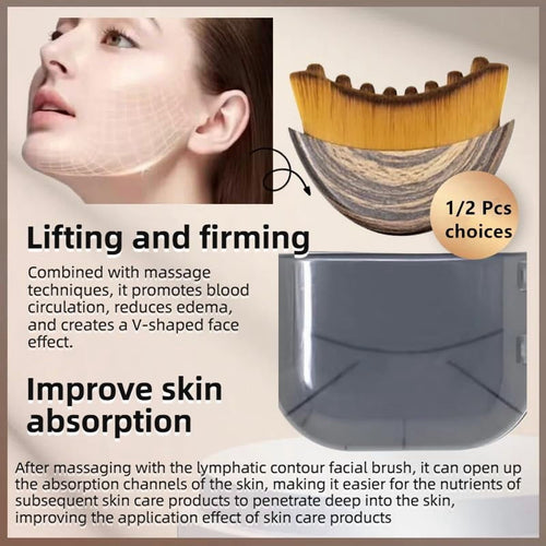 1/2 PCS Lymphatic Contour Face Brush for Sculpting – Anti-Puffiness, Detox & Lift, Improves Skin Glow & Absorption(1 ... - Image 2