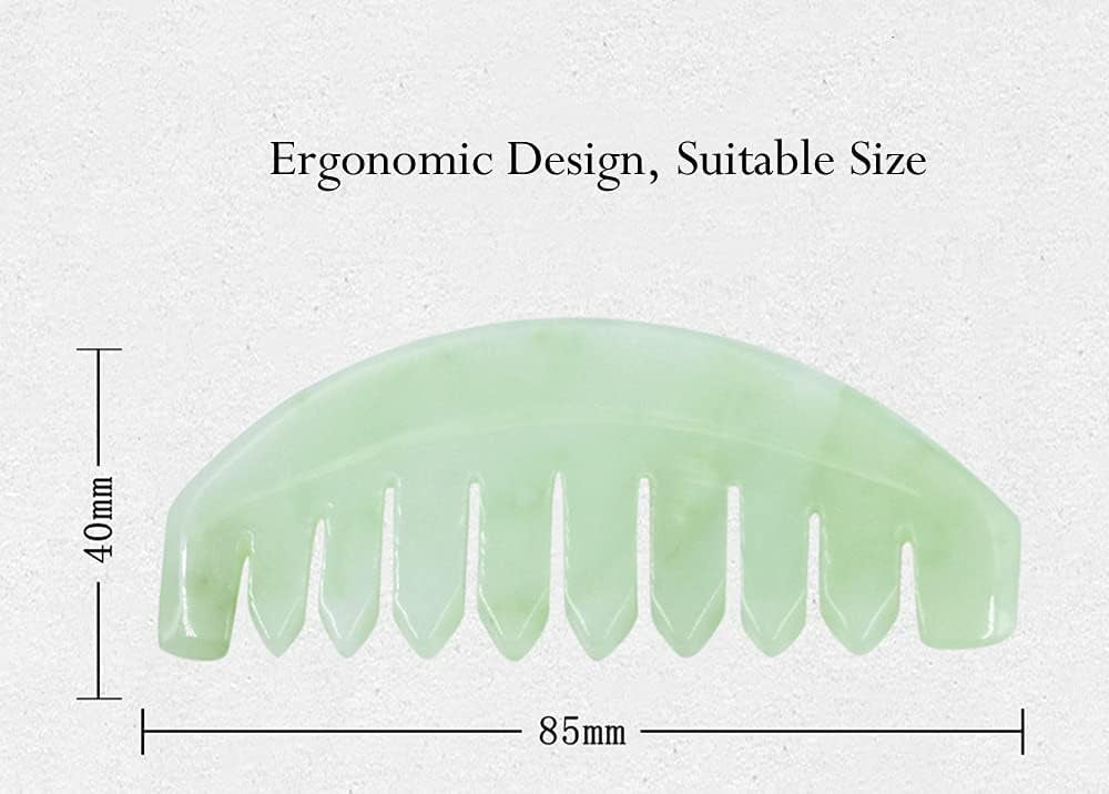 Gua Sha Comb, Natural Jade Stone, Hair Scalp Massage Comb for Head Care Relaxing, Facial and Body GuaSha Massage Tool - Image 3