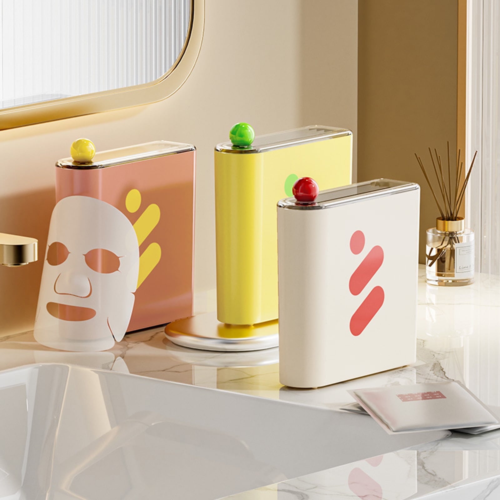 Stackable Skincare Organizers With Airtights Seal for Sheet Mask Cosmetic Storage In Dresser Cabinet Application - Image 6