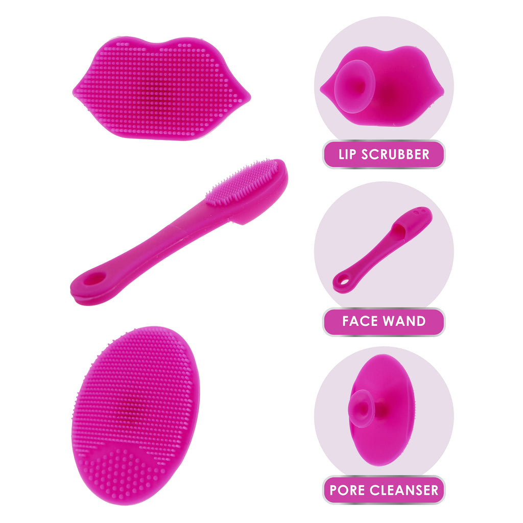 3pc Silicone Facial Cleaners Kit - Face Wand, Lip Scrubber, Pore Cleanser | Reusable Facial Tools for Gentle Daily Cl... - Image 2