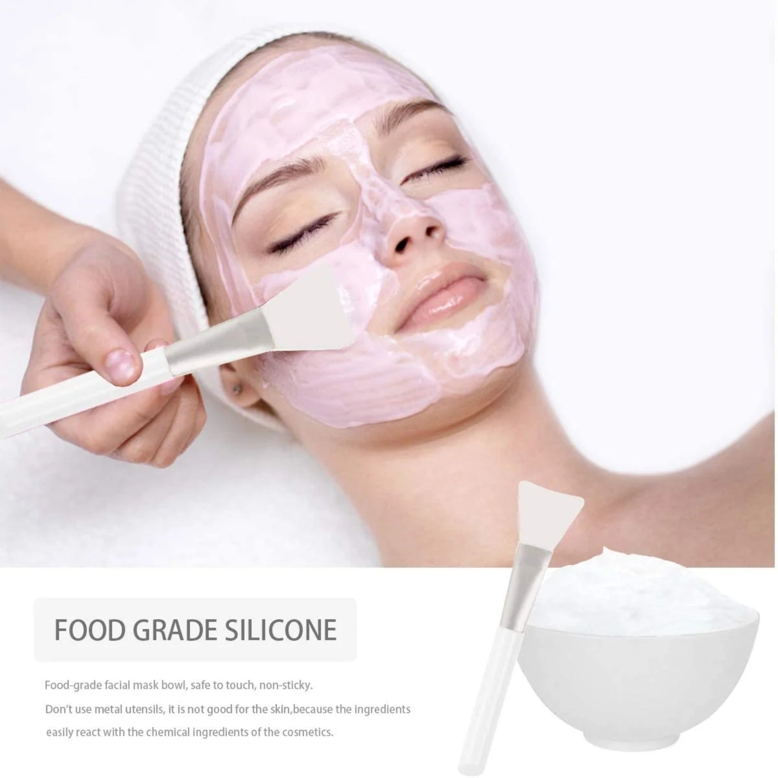 5-Piece Mask Mixing Bowl Set, Food Grade Silicone Skincare Tools with Brush & Spatula, Portable At-Home Facial Kit fo... - Image 3