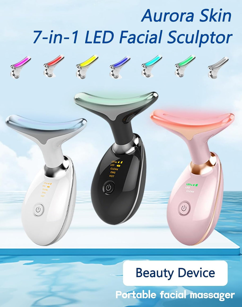 Aurora Skin 7-in-1 LED Facial Sculptor, 2026 New Aurora Facial Sculptor for Face and Neck, Portable Beauty Skin Care Tools, Aurora Skin Faci - Image 3