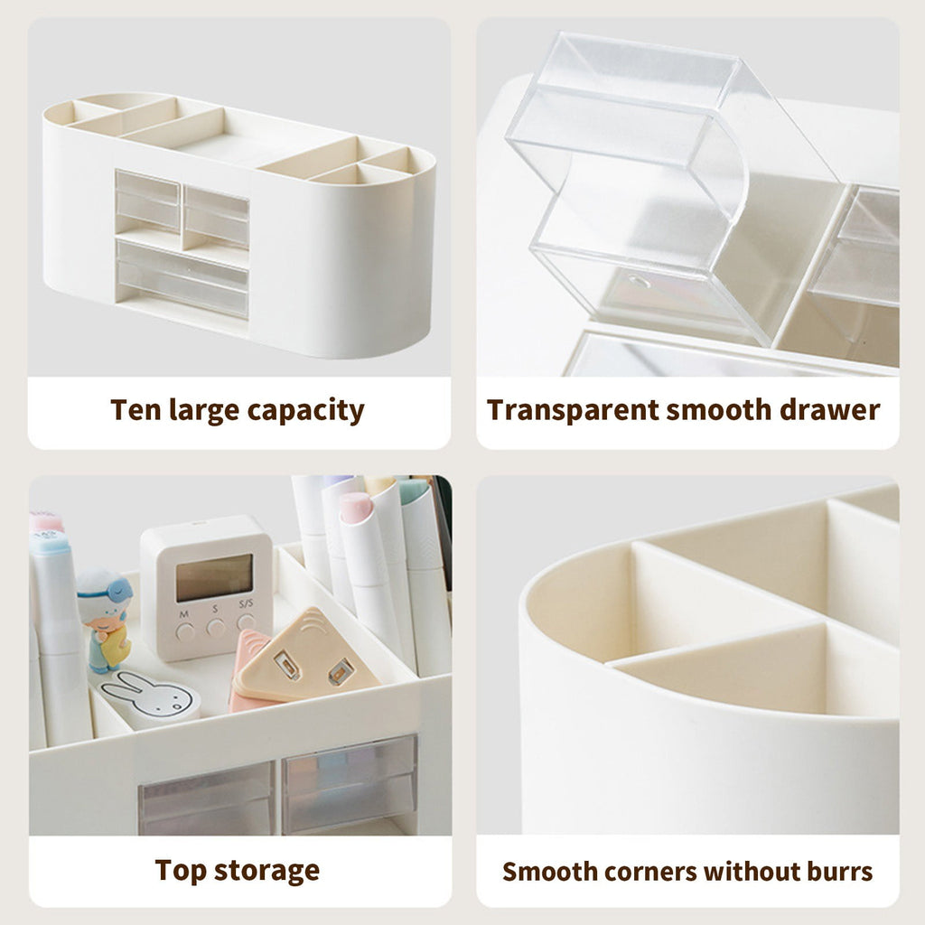 Desktop Storage Box Drawer Style Thickened Plastic Cosmetic Organizer Box for Makeup Skincare Jewelry Office Supplies... - Image 4