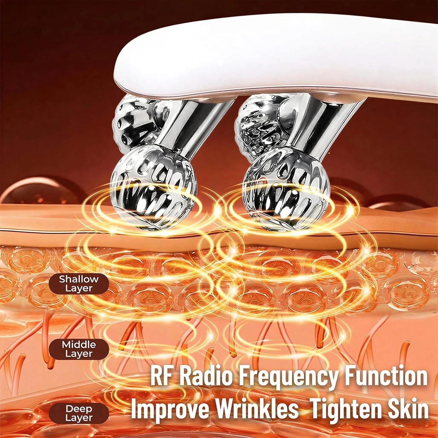Wireless Facial Massager,Facial Massager Face and Neck,6 Modes&2 Functions,Face Roller Lymphatic Drainage,Portable Re... - Image 4