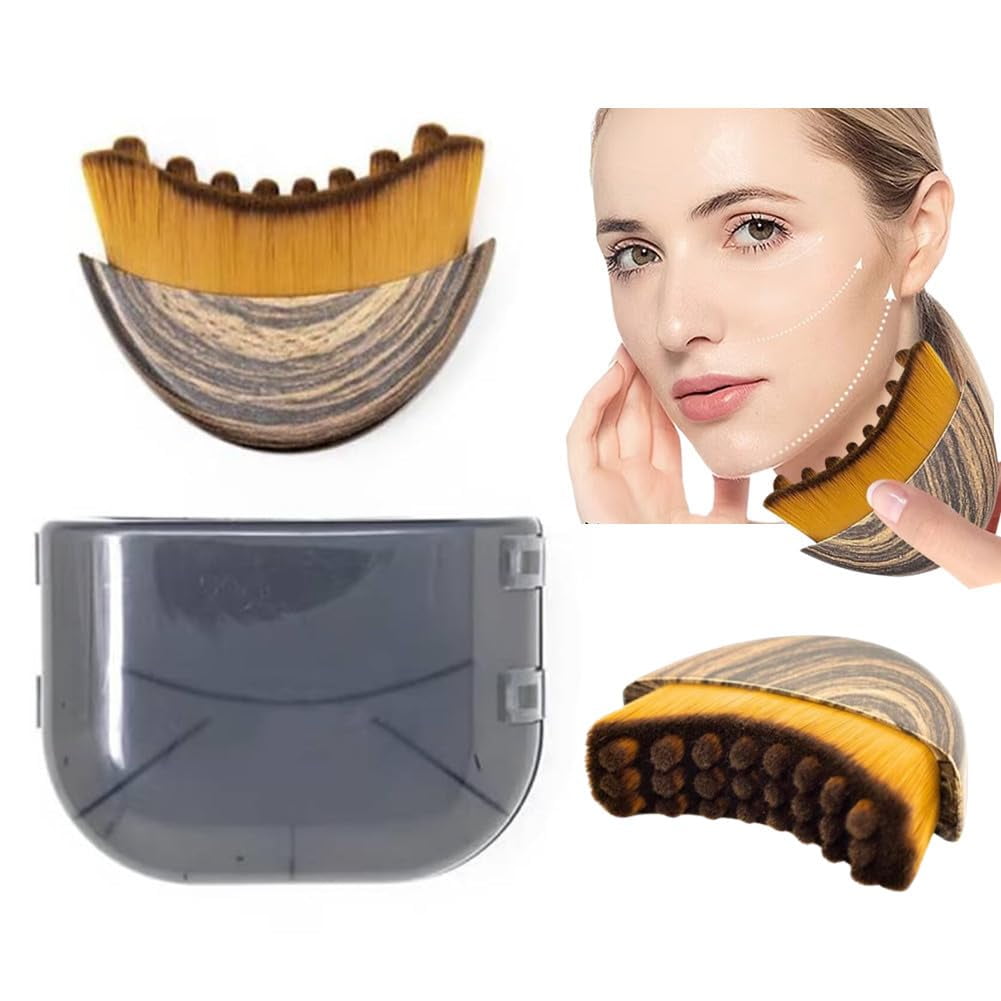 1/2 PCS Lymphatic Contour Face Brush for Sculpting – Anti-Puffiness, Detox & Lift, Improves Skin Glow & Absorption(1 ...