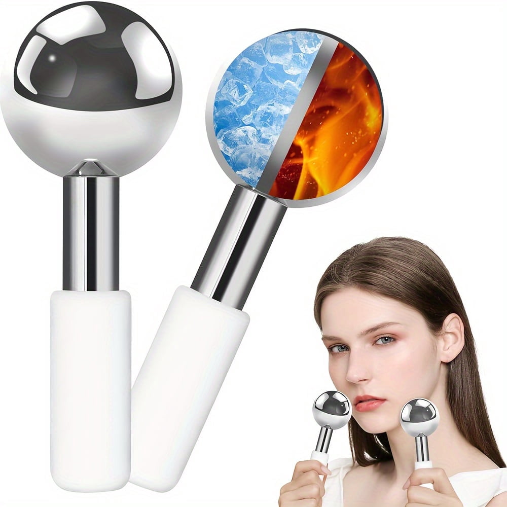 1/2pcs Stainless Steel Ice Ball for Face, Spa Massage Roller, Unscented Skin Care Tool, Body Massager, Ice Ball Roller, No Power Supply Need