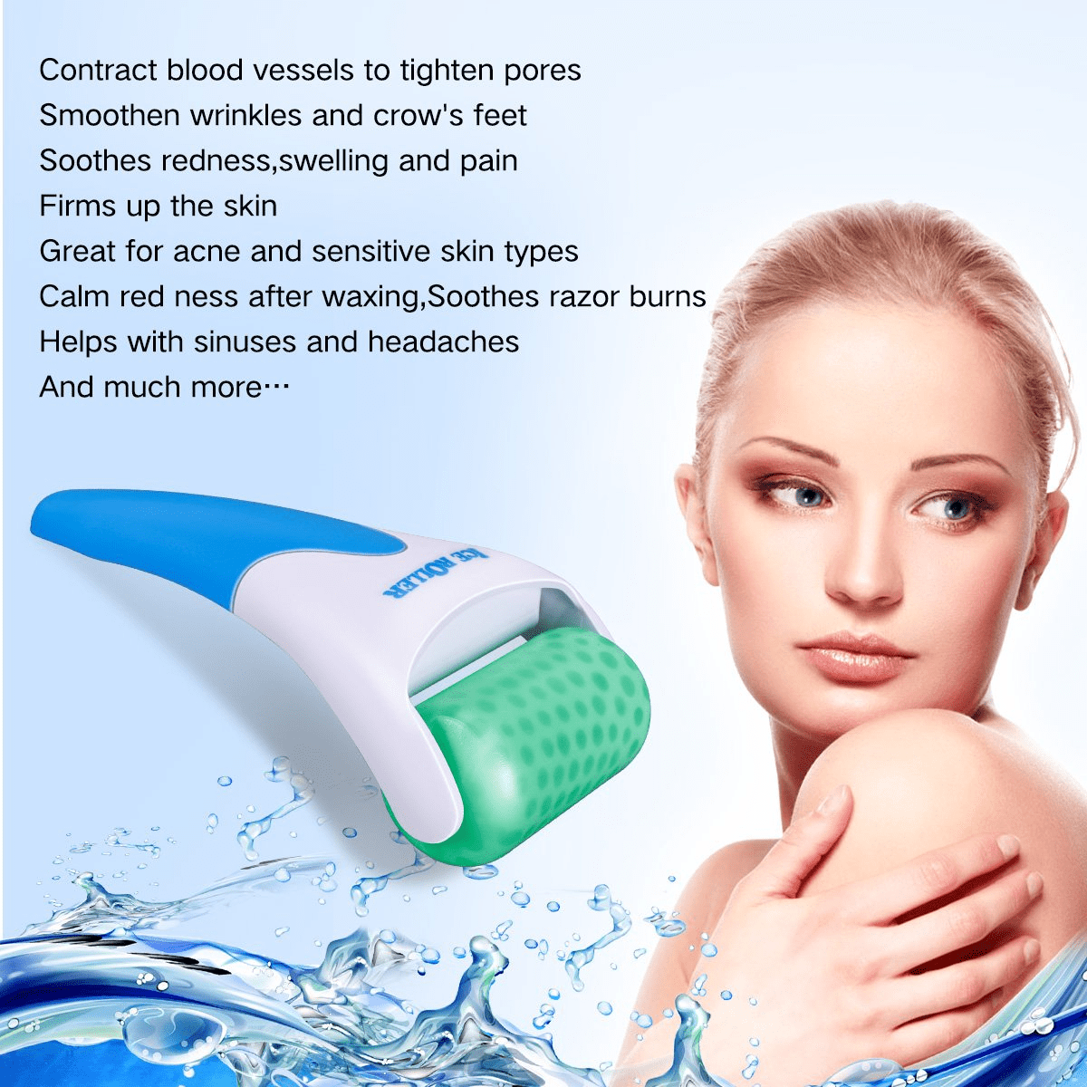 Ice Roller for Face Eyes,Womens Gifts,Face Massager Roller Puffiness Migraine Pain Relief and Minor Injury(Green) - Image 4