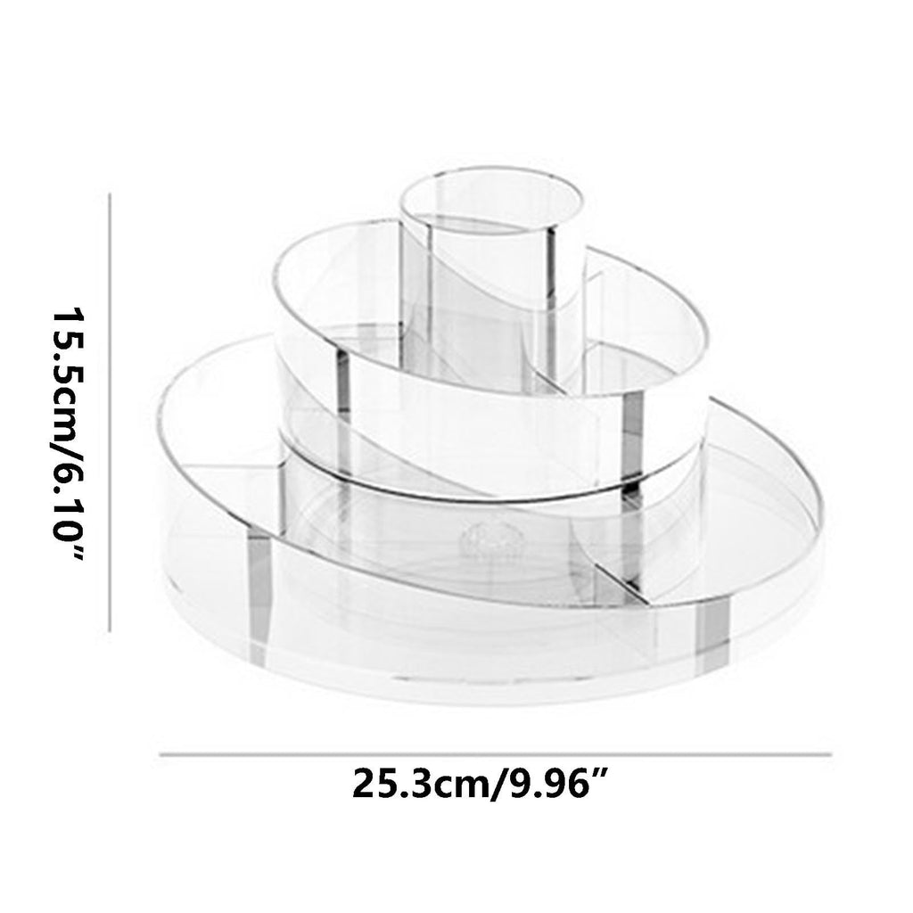 Rotating Makeup Organizer Countertop Large Spiral Skincare Organizer for Vanity Plastic Cosmetic Display Case for Wom... - Image 3
