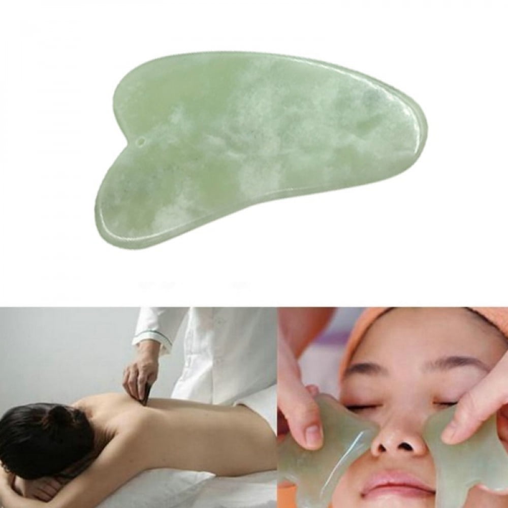 2 in 1 Natural Facial Massager Double Head Facial Roller for Face Care and Gua Sha Massage Tool Anti-aging  Jade Set - Image 6