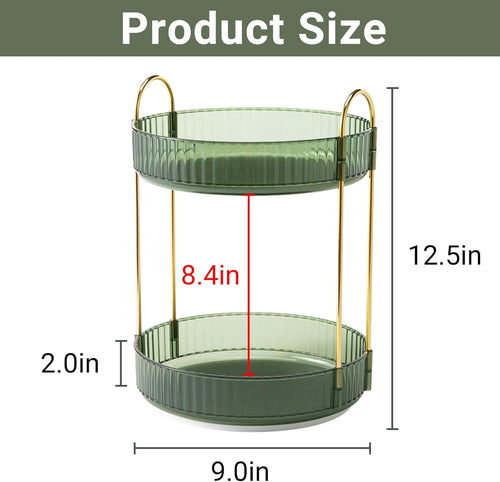 360 Rotating Makeup Organizer for Vanity,2 Tier Large Capacity Skincare Organizers,Bathroom Counter Organizer, Spinning Perfume Organizer & - Image 2