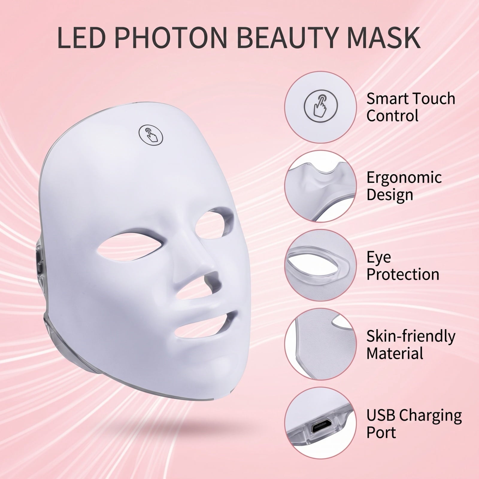 LED Face Massager, 7 Color Light Therapy for Anti-Aging, Acne & Wrinkles - Image 5