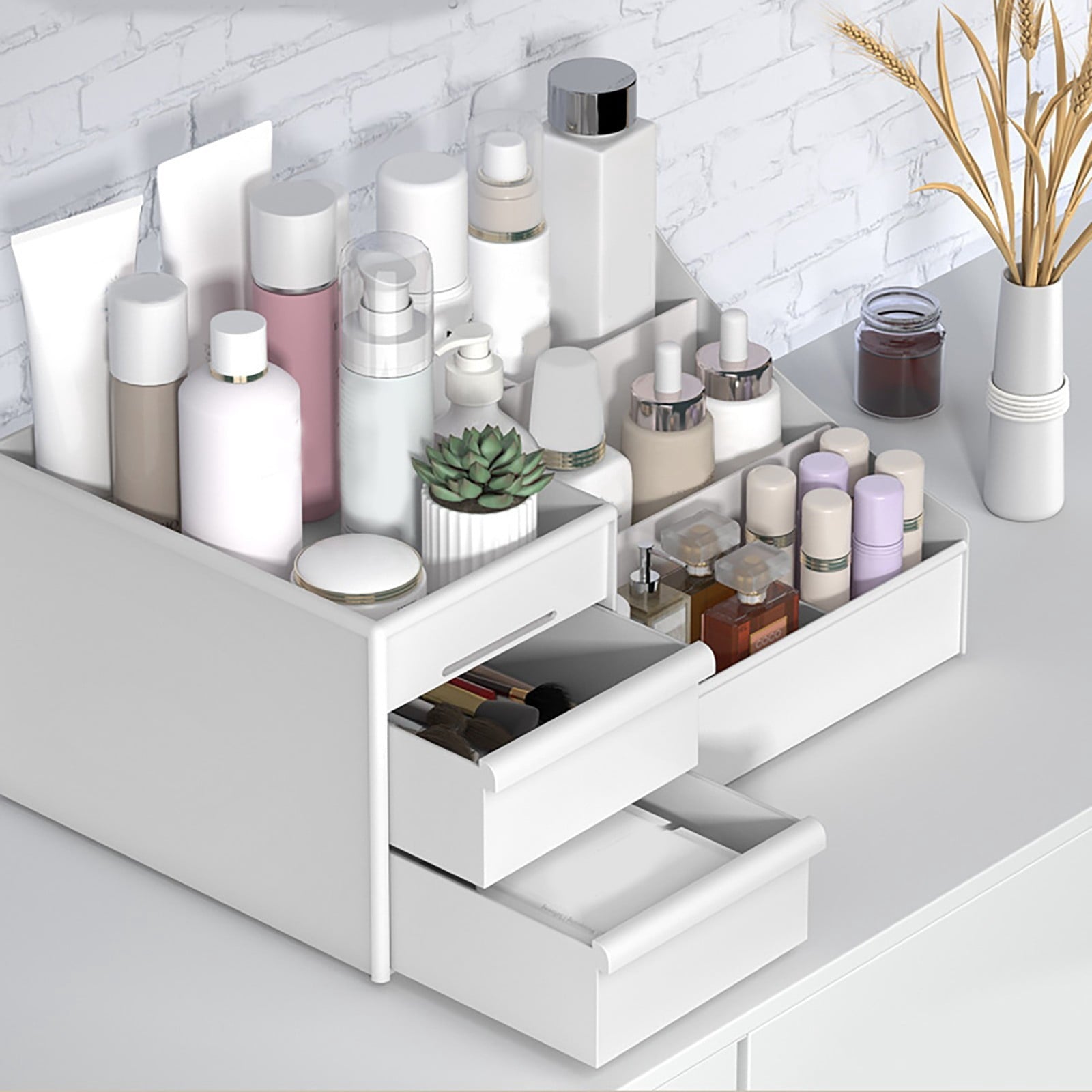 Makeup Organizer, Skin Care Organizers and Storage Box with Drawers for Vanity, Bathroom Countertop Holder for Lipsti... - Image 4