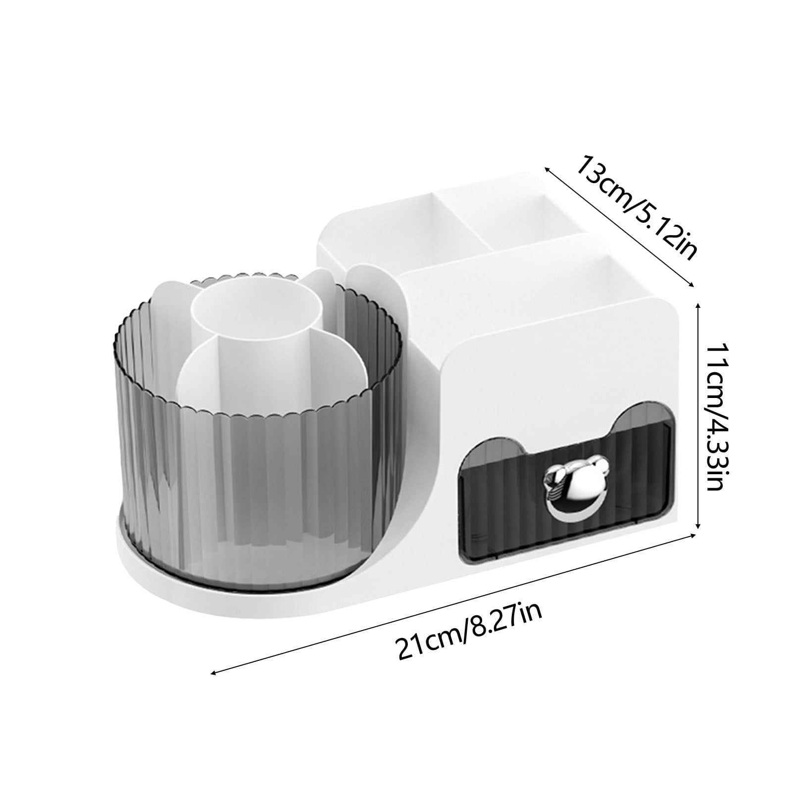 Rotating Cosmetic Organizer - Brush Holder, Drawer, Countertop Makeup Skincare & Perfume Organizer, Lotions Display Case - Image 3