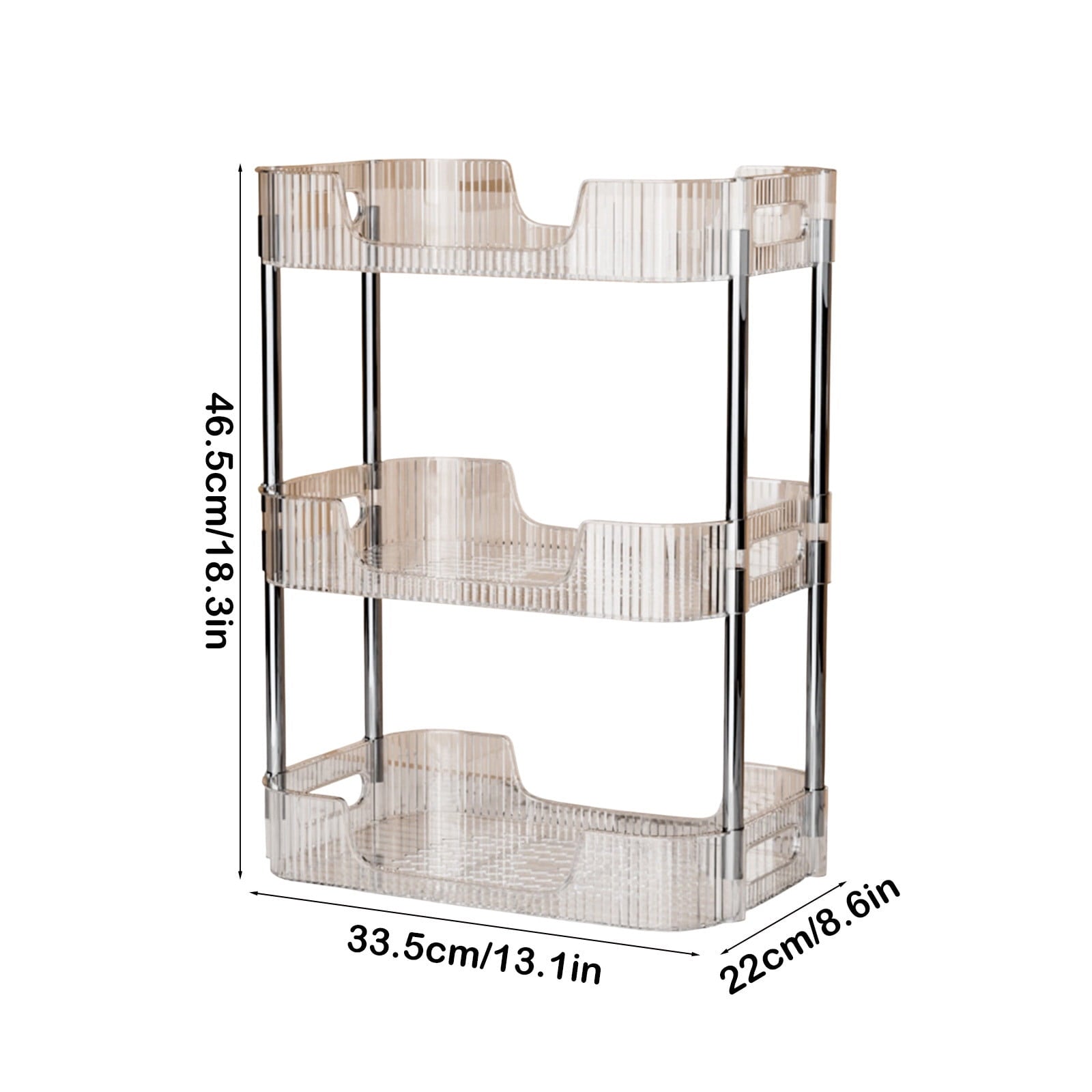 PONPRNGY 3-Tier Bathroom Counter Organizer, Multi-Purpose Cosmetics Skincare Shelf, Makeup Organizer for office and Vanity Tray, Countertop - Image 3