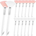 14 Pieces Fan Brushes Applicator, Mask Brushes for Facial Makeup Tools for Face Cosmetic(White, Pink) White, Pink
