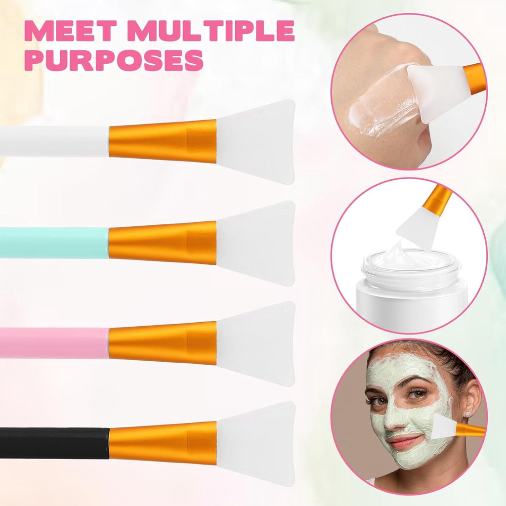 4 PCS Face Mask Applicator Tool, Silicone Flexible Face Mask Spatula, Exfoliating Facial Brush for Facial Mud, Clay M... - Image 4