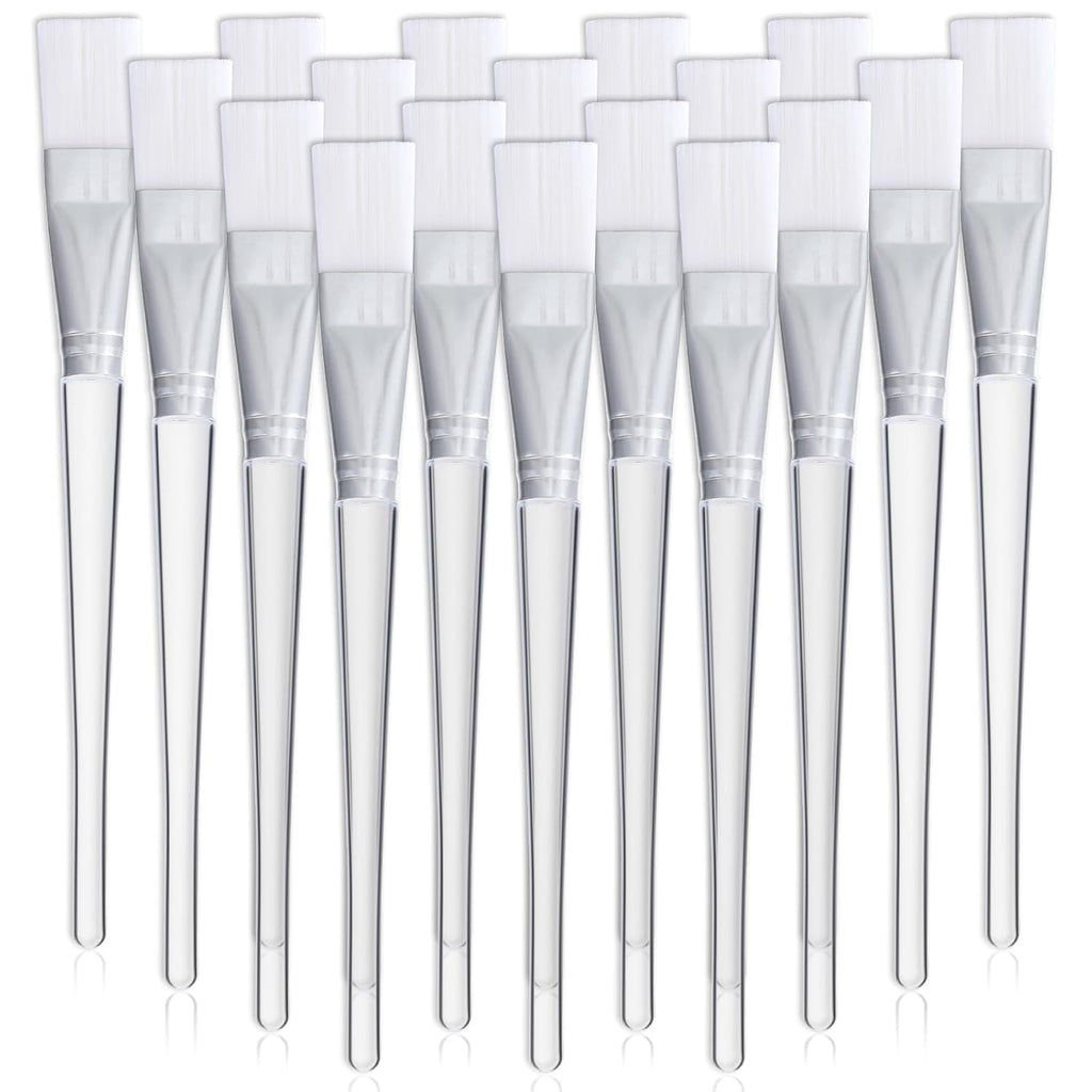 16-Pack Facial Mask Brush Makeup Fan Brushes, Soft Face Mask Brush Applicator with Plastic Handle, Nylon Masks Brushe...