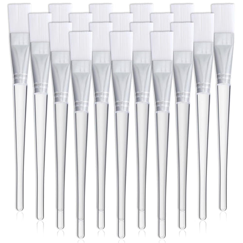 16-Pack Facial Mask Brush Makeup Fan Brushes, Soft Face Mask Brush Applicator with Plastic Handle, Nylon Masks Brushe...