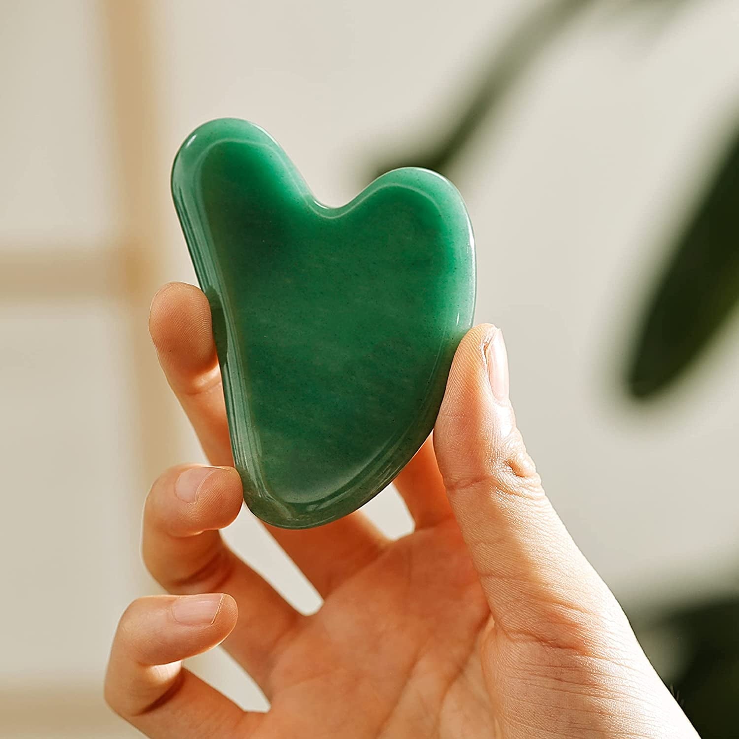 Gua Sha Facial Tool, Natural Jade Stone Guasha Board for SPA Acupuncture Therapy Trigger Point Treatment, Gua Sha Scr... - Image 3