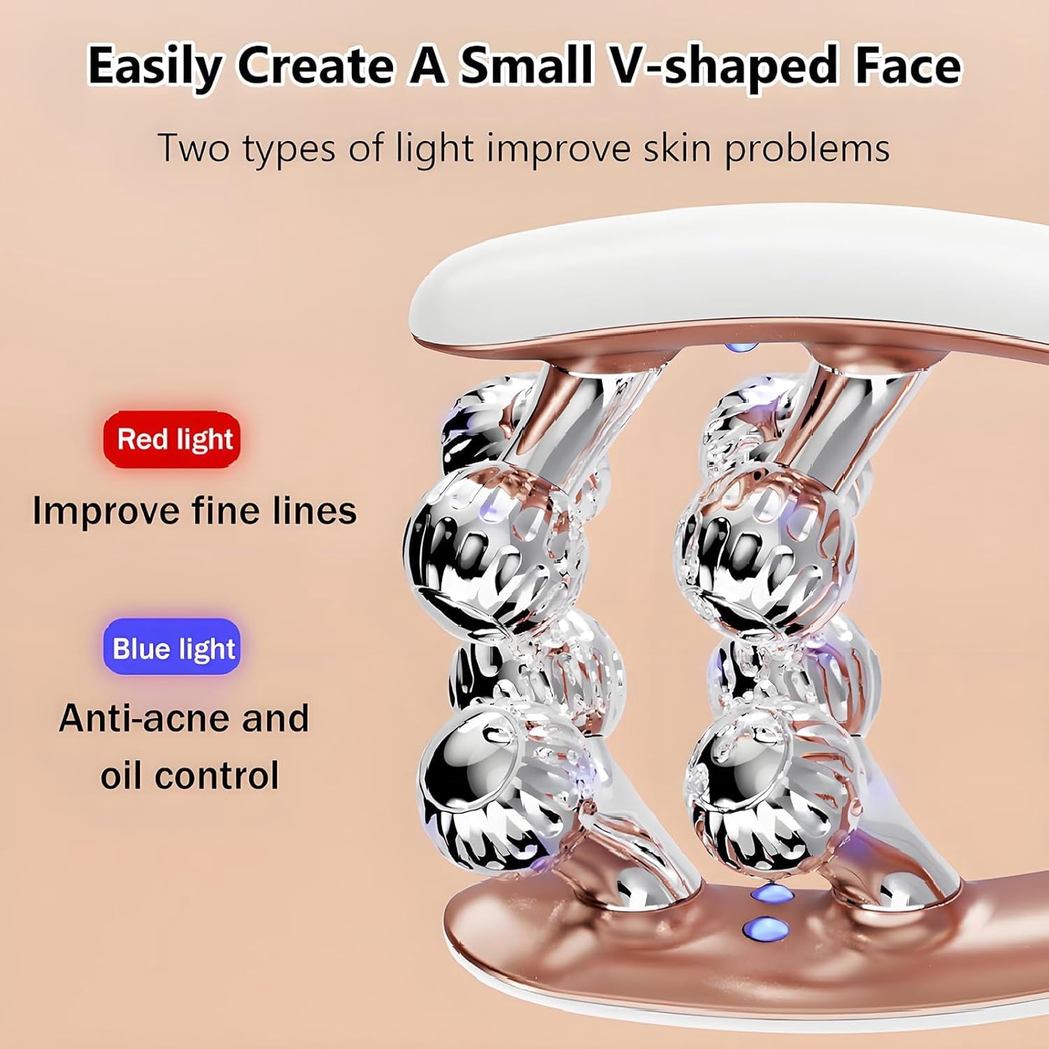 Wireless Facial Massager,Facial Massager Face and Neck,6 Modes&2 Functions,Face Roller Lymphatic Drainage,Portable Re... - Image 3