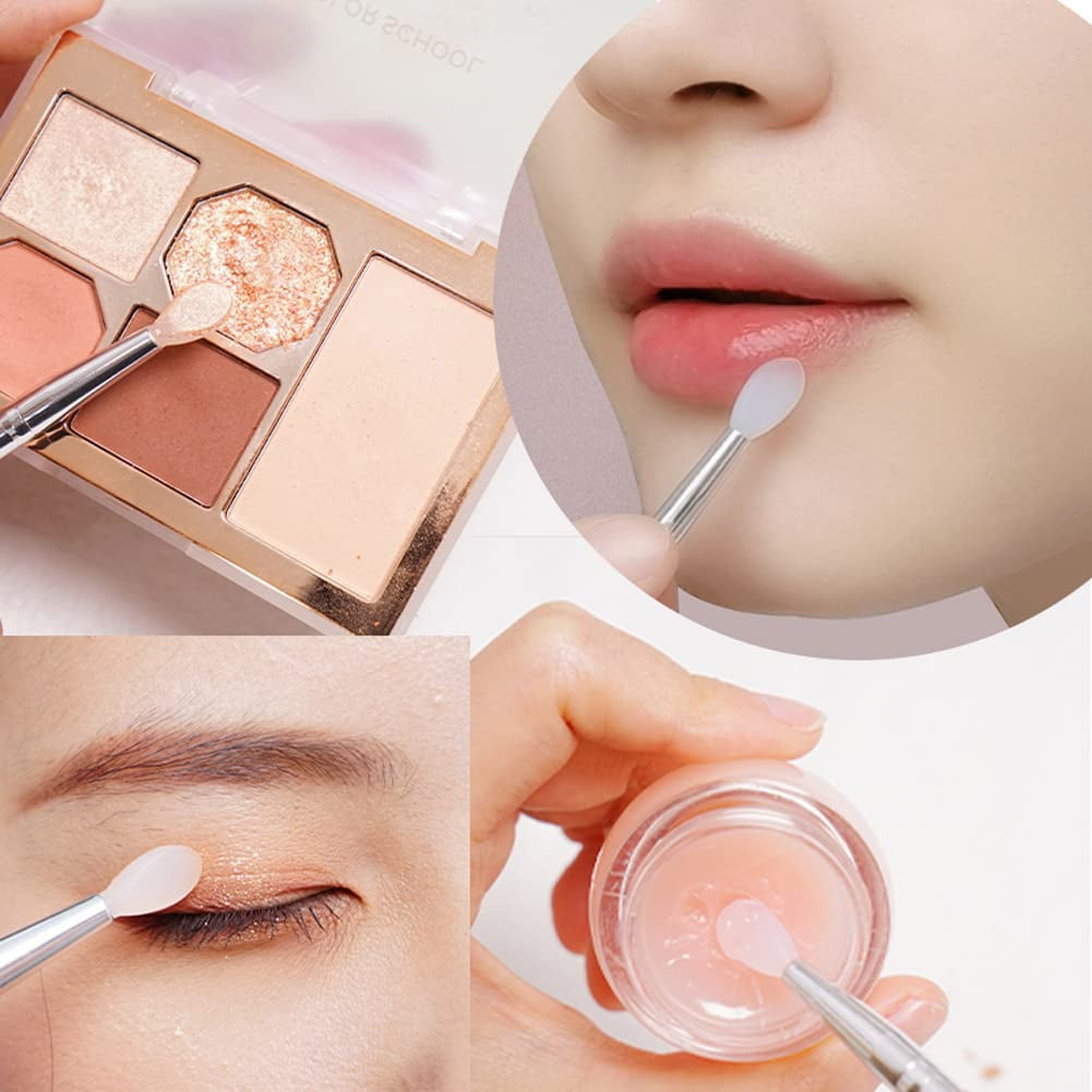 Silicone Lip Brushes with Transparent Handles and Caps. Perfect Applicators for Cream Lip Mask, Eyeshadow, and Lipsti... - Image 3