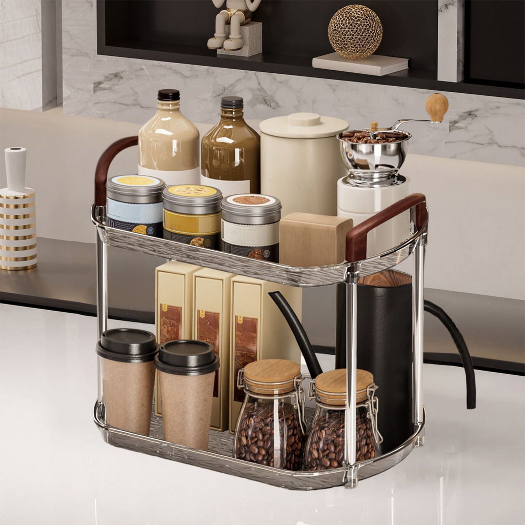 Bathroom Counter Organizer Countertop Storage, Cosmetics Skincare Shelf Organizer, Makeup Organizer Perfume for Dresser Vanity Tray, Spice R - Image 5