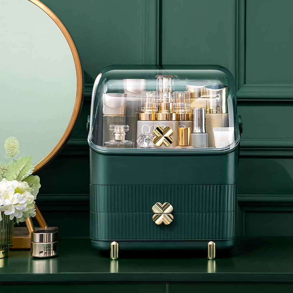 Preppy Skincare Organizers Makeup Organizer Holder Cosmetic Storage Box Display Case 3 Tiers Dust Free Cover Portable... - Image 2