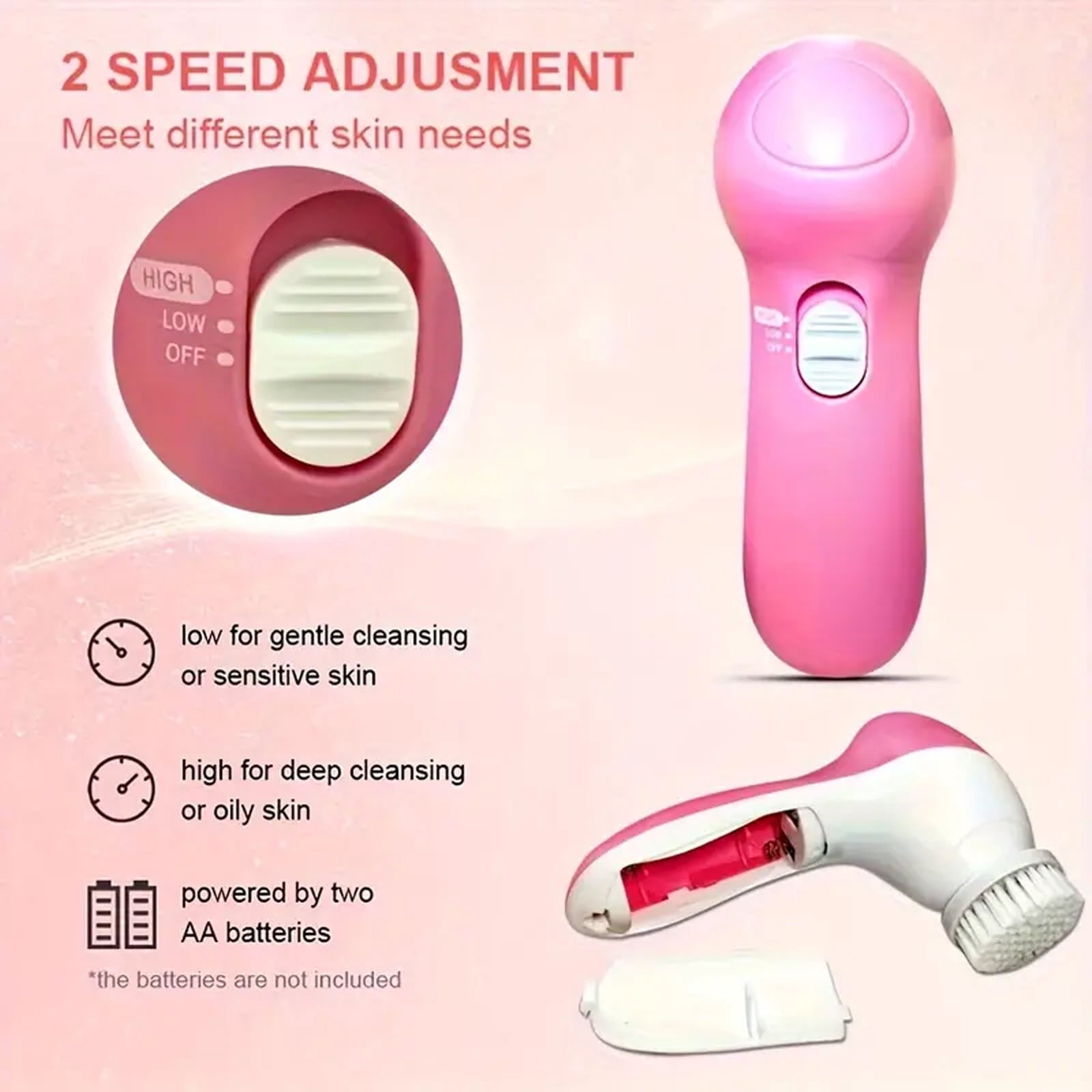 Facial Cleansing Brush,Adjustable 7-In-1 Electric Face Scrubber for Removing Blackheads,Face Brushes for Deep Cleansi... - Image 5