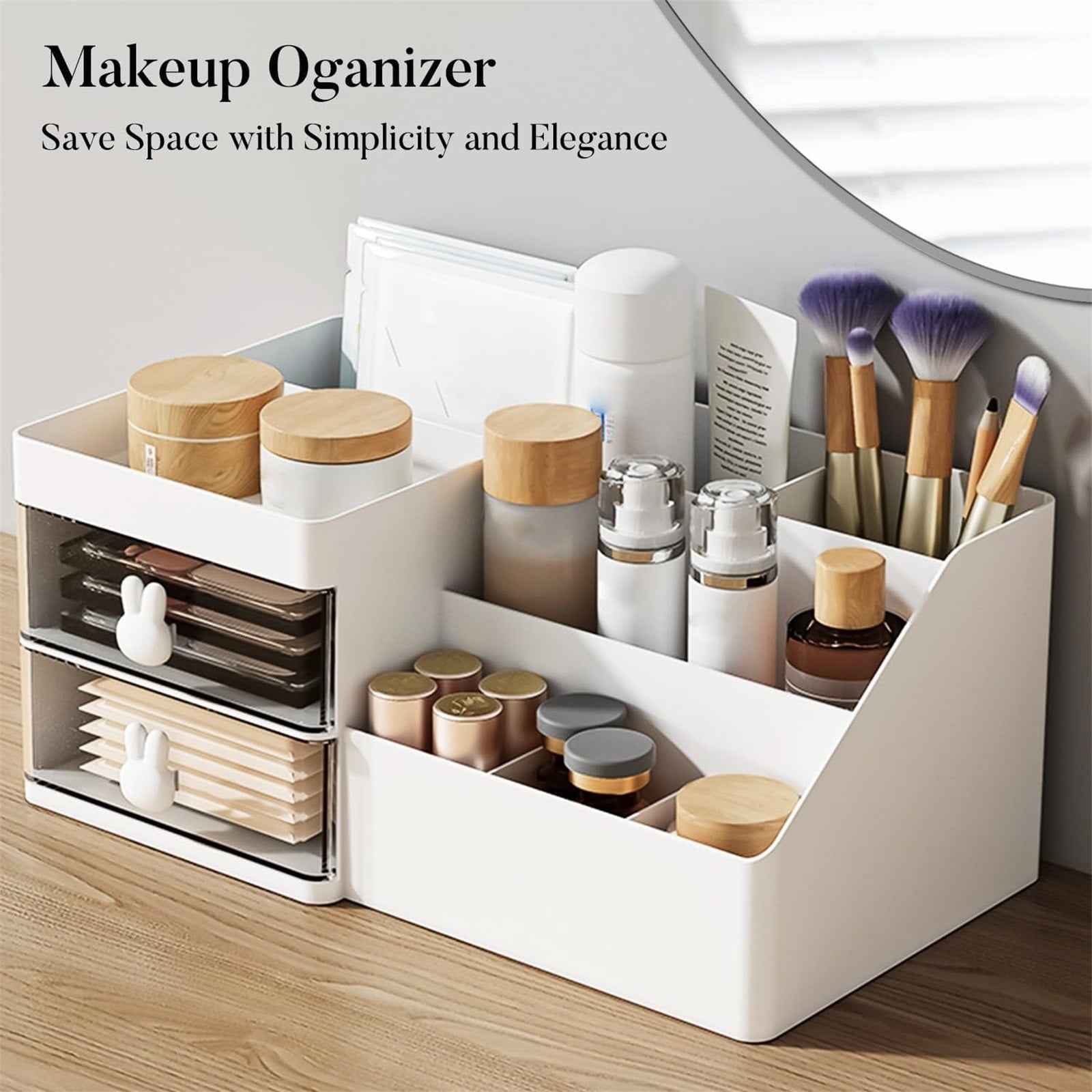 Makeup Organizer, Skin Care Organizers and Storage Box with Drawers for Vanity, Bathroom Countertop Holder for Lipsti... - Image 5