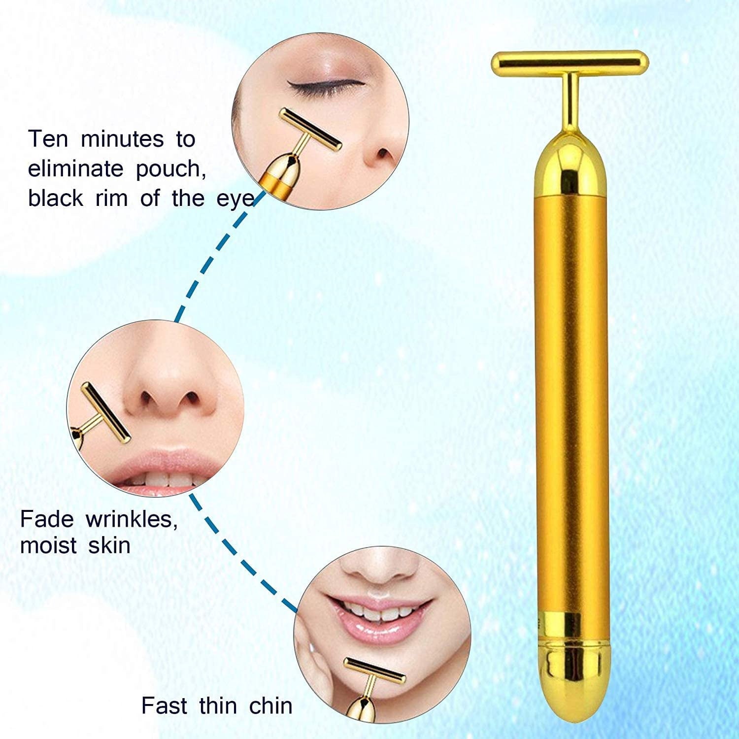 24K Golden Beauty Bar with Germanium 7-Type Facial Massager 3D Roller Face Massager Face Lift Anti-Wrinkles Skin Firm... - Image 4