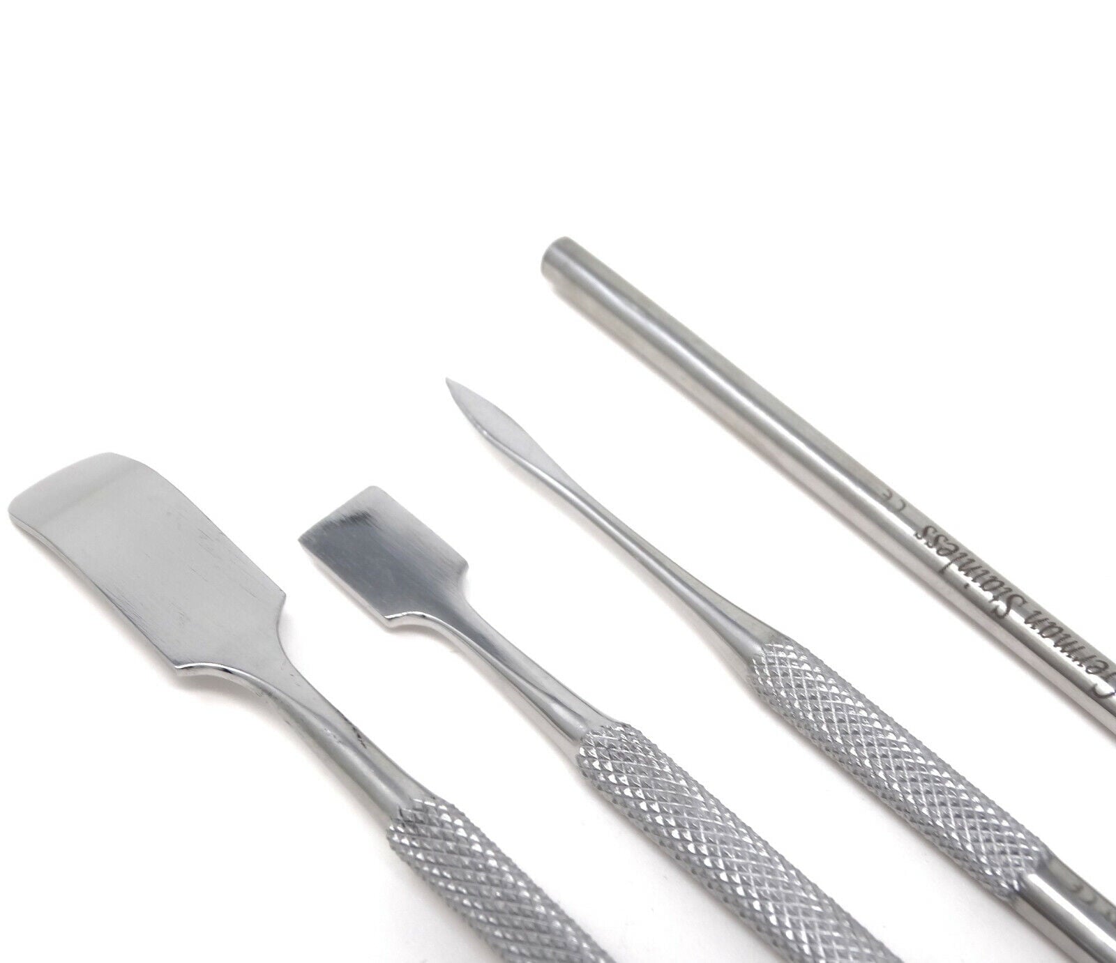 Stainless Steel Spatula to Use with Makeup-Palette For Blending Cosmetic Set of 4 Pcs Double Sided - Image 2