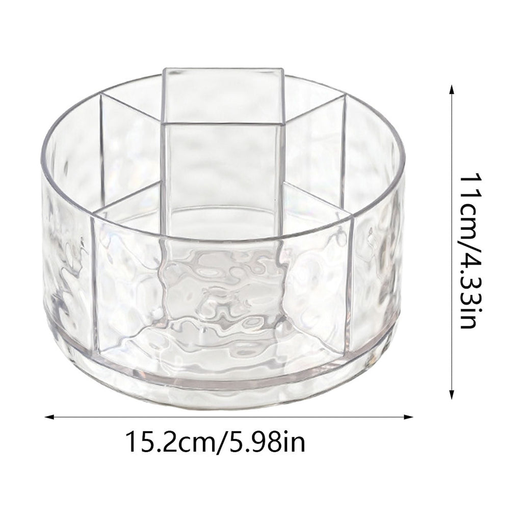 Transparent Water Ripple Desktop Makeup Organizer, Lazy Organizer for Vanity, Spinning Cosmetic Display Case with 5 C... - Image 3