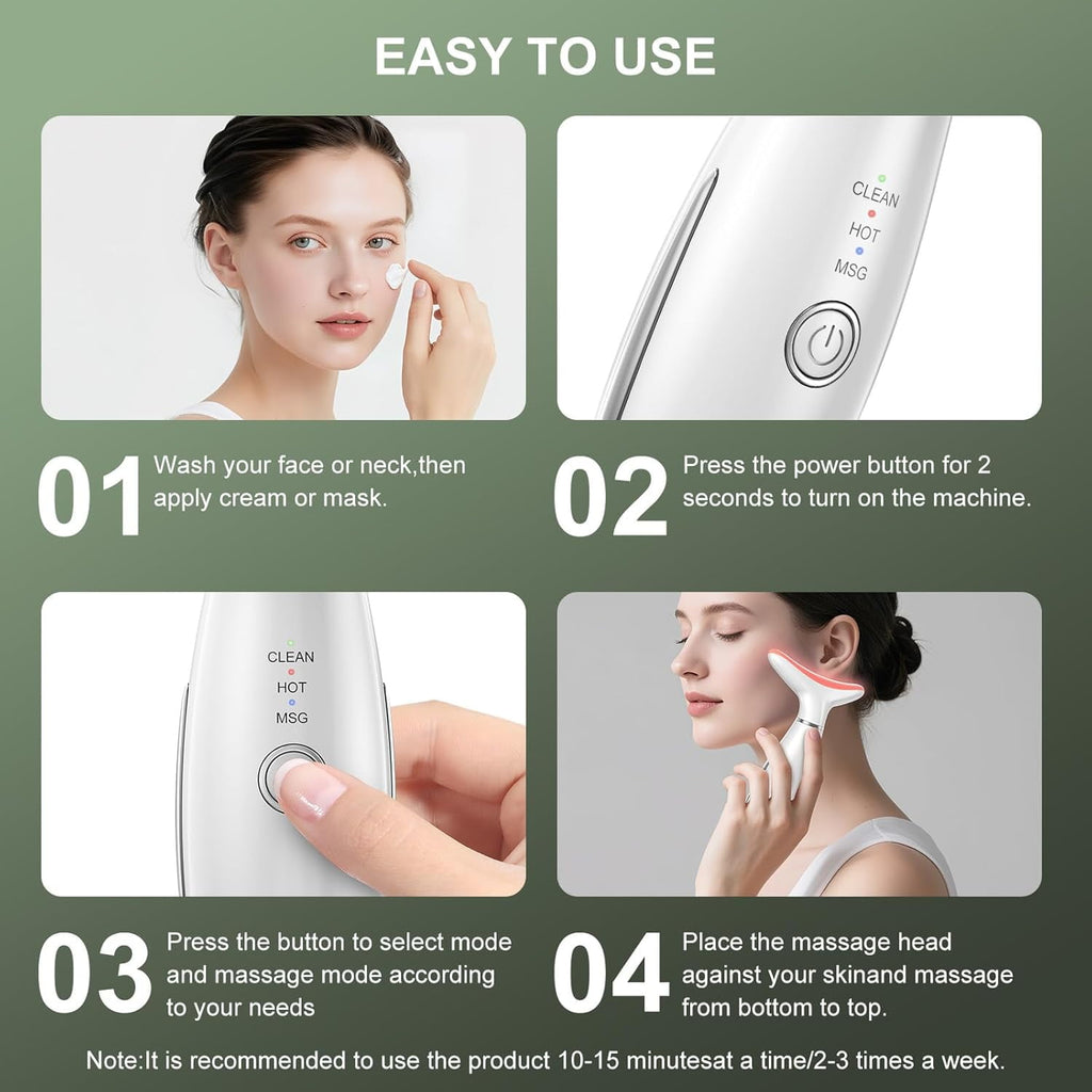 Wrongduck Red Light Therapy Face Massager, LED Facial Sculpting Tool with Vibration and Heat, Portable Micro-Current ... - Image 6