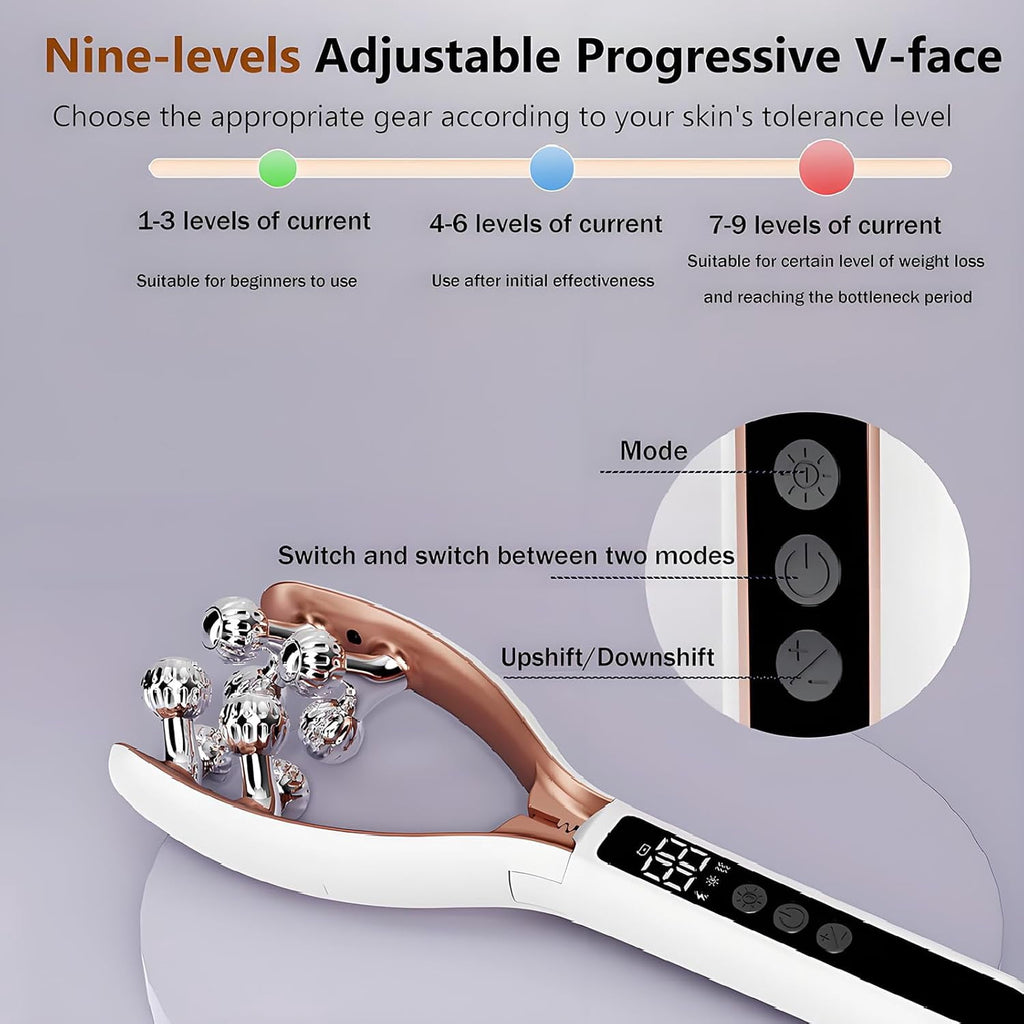 Wireless Facial Massager,Facial Massager Face and Neck,6 Modes&2 Functions,Face Roller Lymphatic Drainage,Portable Re... - Image 2
