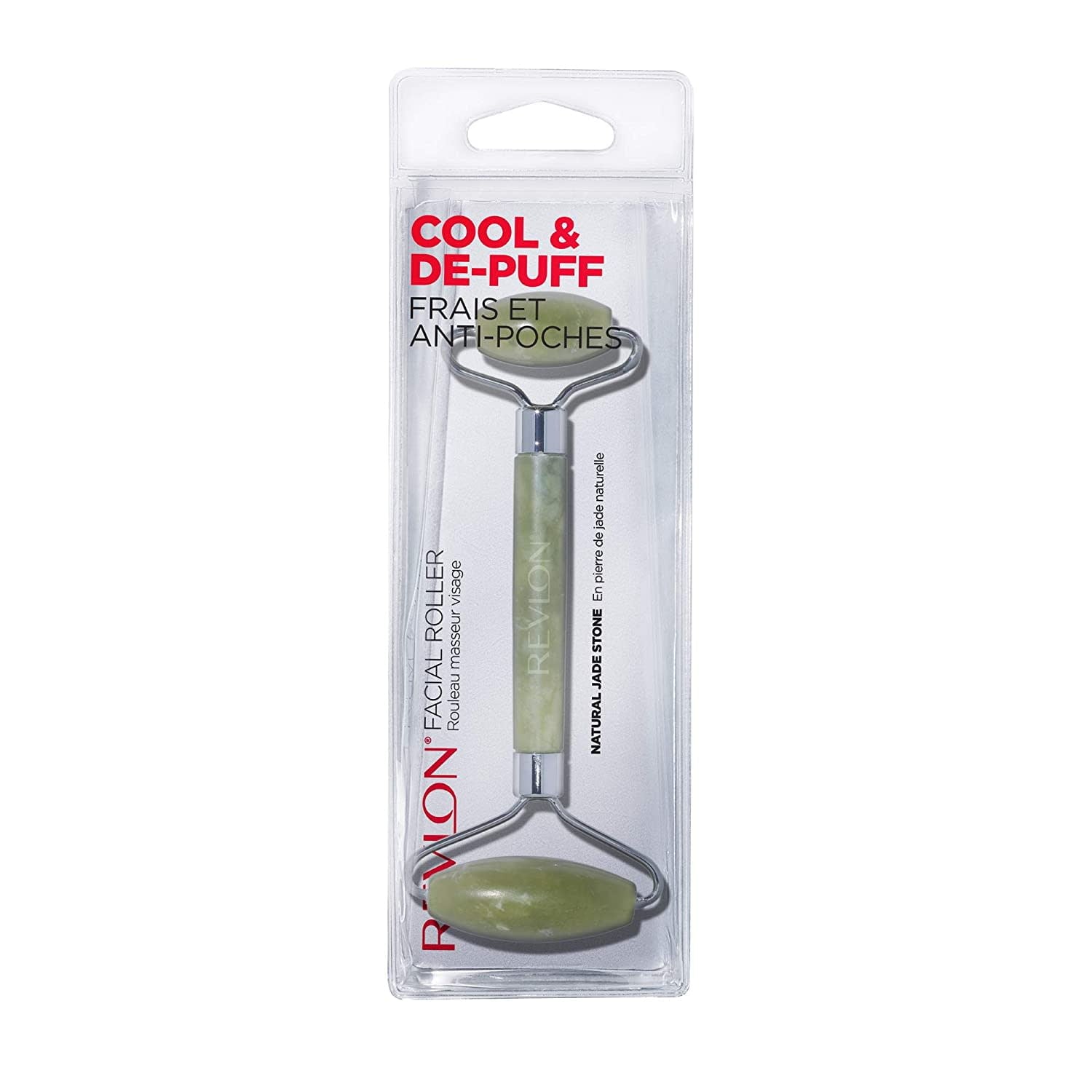Revlon Jade Stone Facial Roller, Dual-Sided Face Massager to Cool and De-Puff, Jade, 1 count - Image 2
