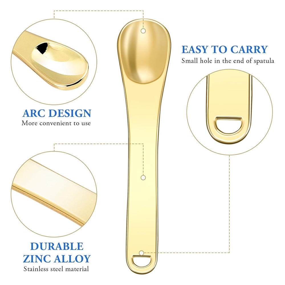 3 Pack Metal Makeup Spatula Makeup Spoon Mini Eye Cream Applicator Beauty Spoon for Facial Cosmetic Tiny Spatulas for... - Image 5