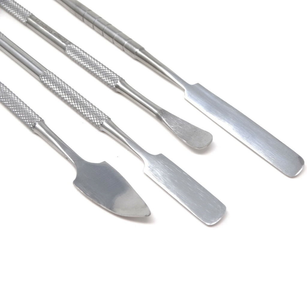 Stainless Steel Spatula to Use with Makeup-Palette For Blending Cosmetic Set of 4 Pcs Double Sided - Image 3