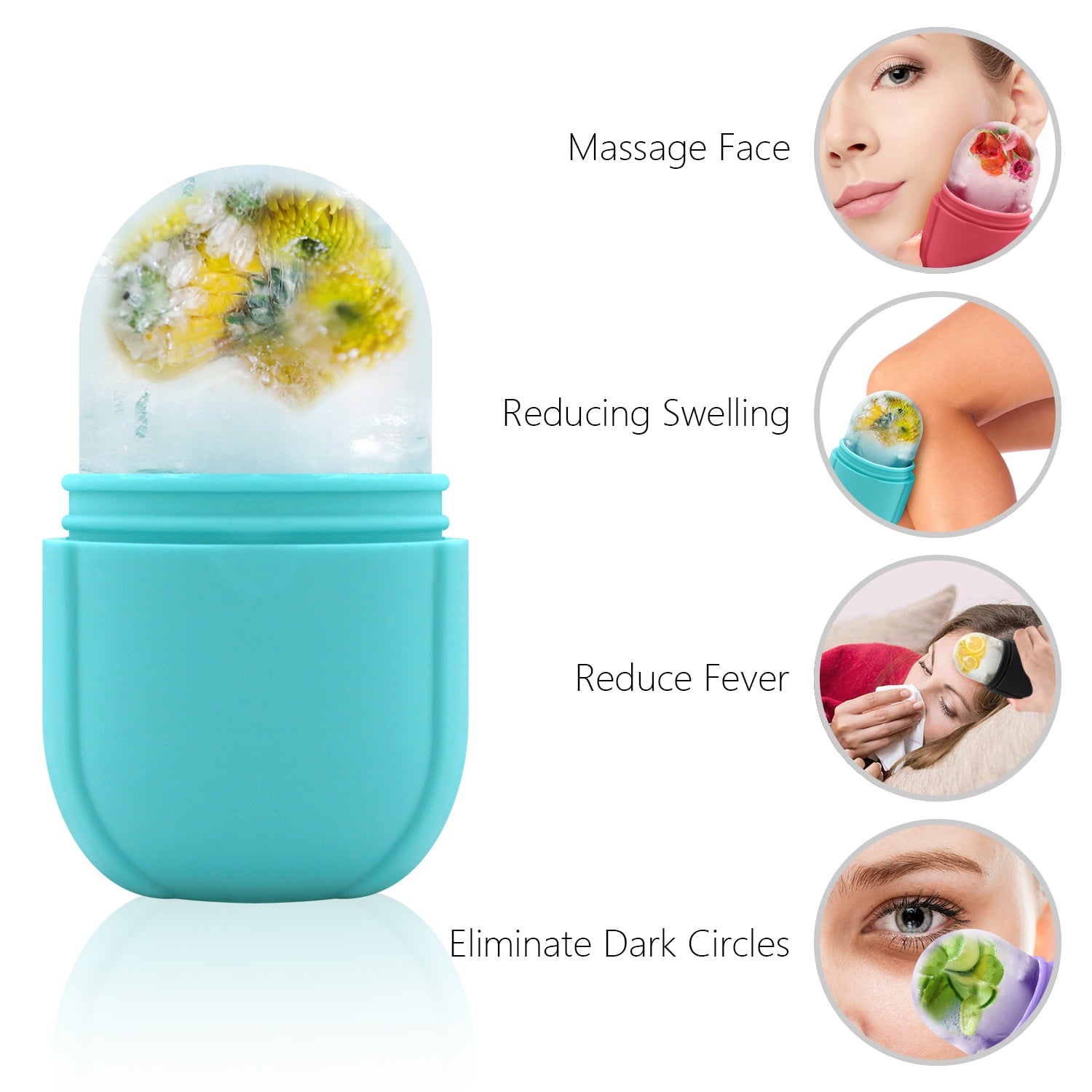 Ice Roller for Face, Ice Face Roller for Eyes, GuaSha,DIY Silicone Ice Mold for Face Massager, Facial Beauty Ice Roll... - Image 4