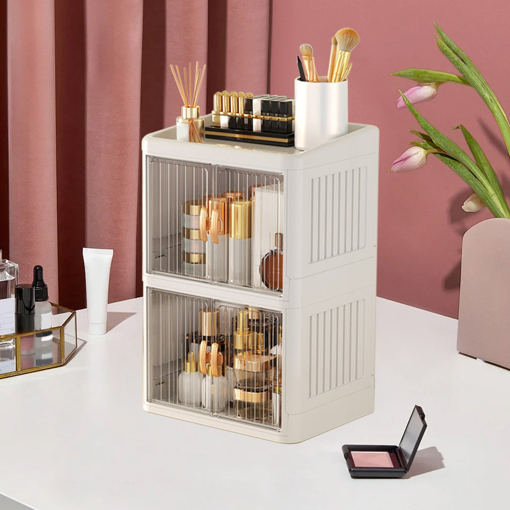 Clearance 2Pcs Multilayer Skincare Organizers Makeup Organizer Holder Beauty Cosmetic Storage Box Display Case Dust F... - Image 4