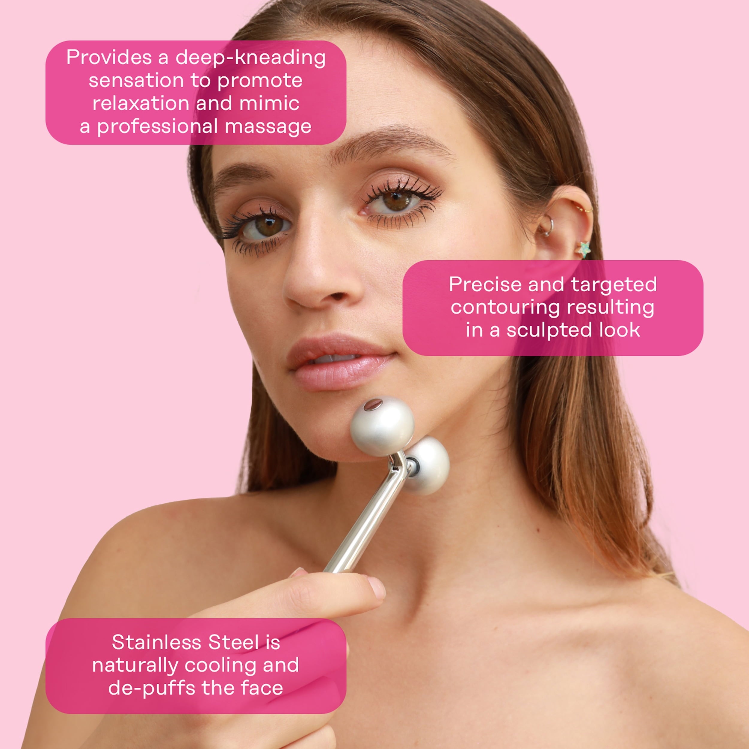 Face Sculptor Facial Massage Tool, Sculpts and Defines Facial Structure, 100% Stainless Steel - Image 6