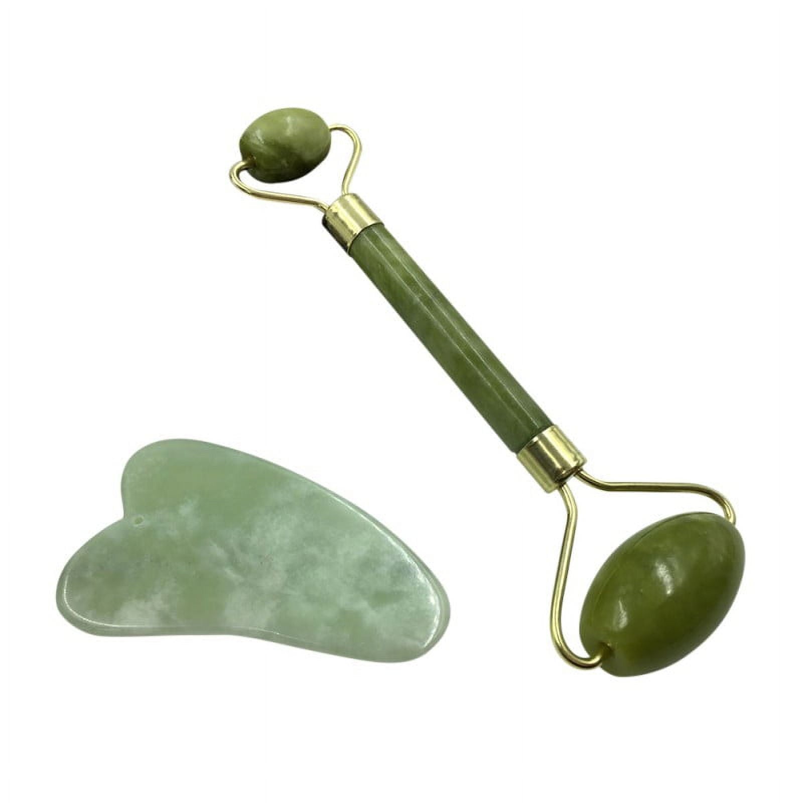 Jade Roller for Face - Gua Sha Tools, Aging Wrinkles, Puffiness Facial Skin Massager, Premium Authentic Stone - Image 2