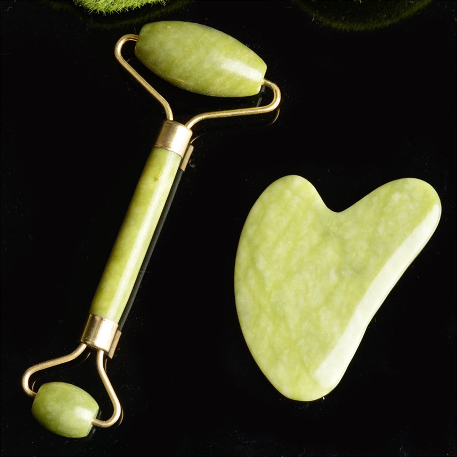 Banzch 2pc Natural Facial Beauty Massage Tool Jade Roller Face Thin Set,Mothers Day Gifts - Image 3